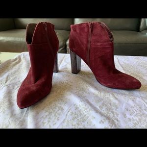 Nine West Burgundy Suede Booties